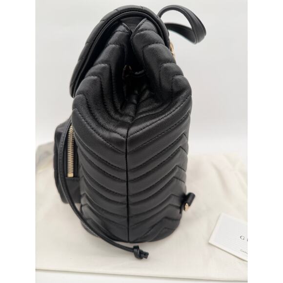 NEW GUCCI $3400 MARMONT BLACK LEATHER TOTE BACKPACK BAG AUTHENTIC! main image 12